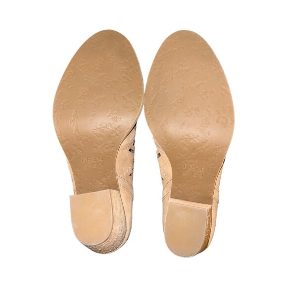 FRYE AND CO 7.5 M Allister Feather Bootie Light Burgundy Suede Perforated Ankle - Picture 5 of 7